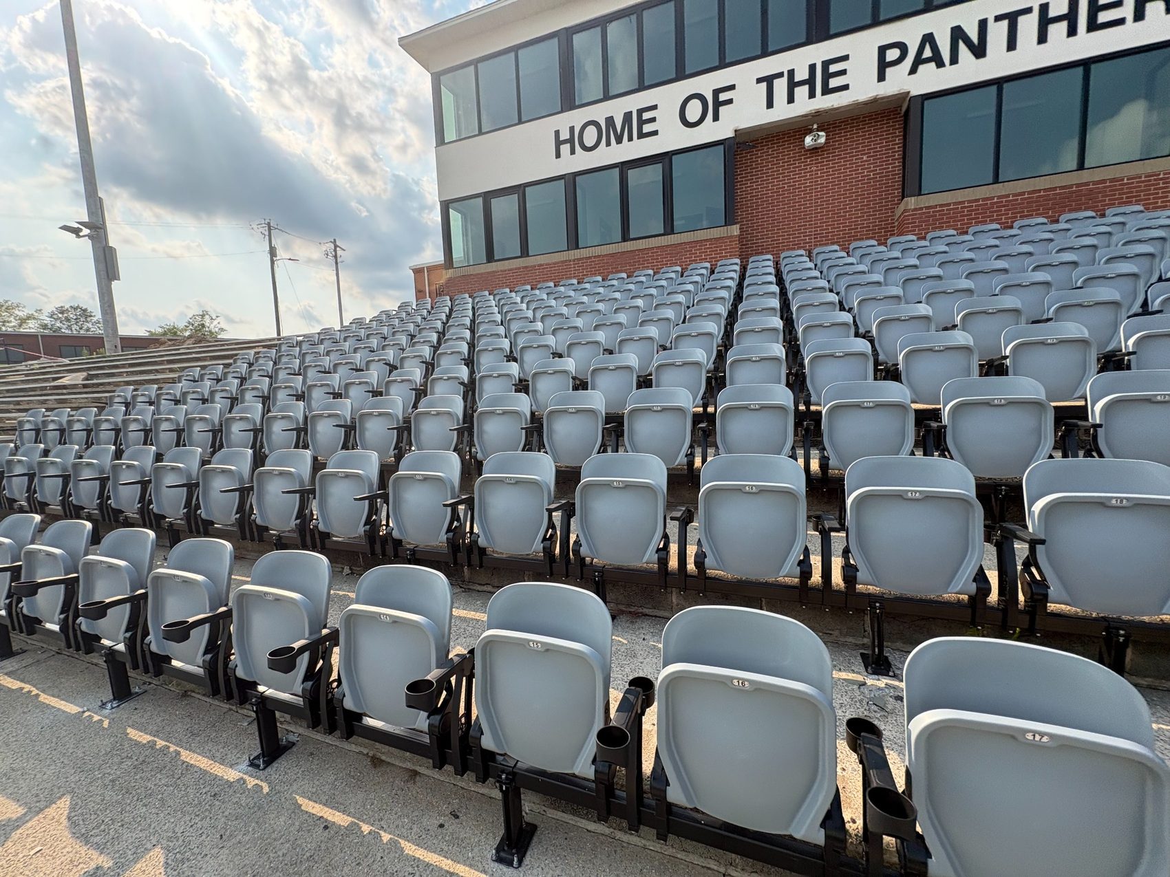 Foundation Chair seating at a high school stadium